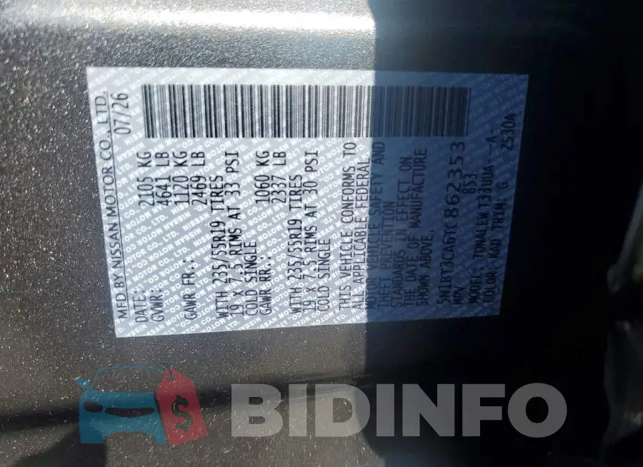 5N1BT3CA6TC862353 Photo# 13