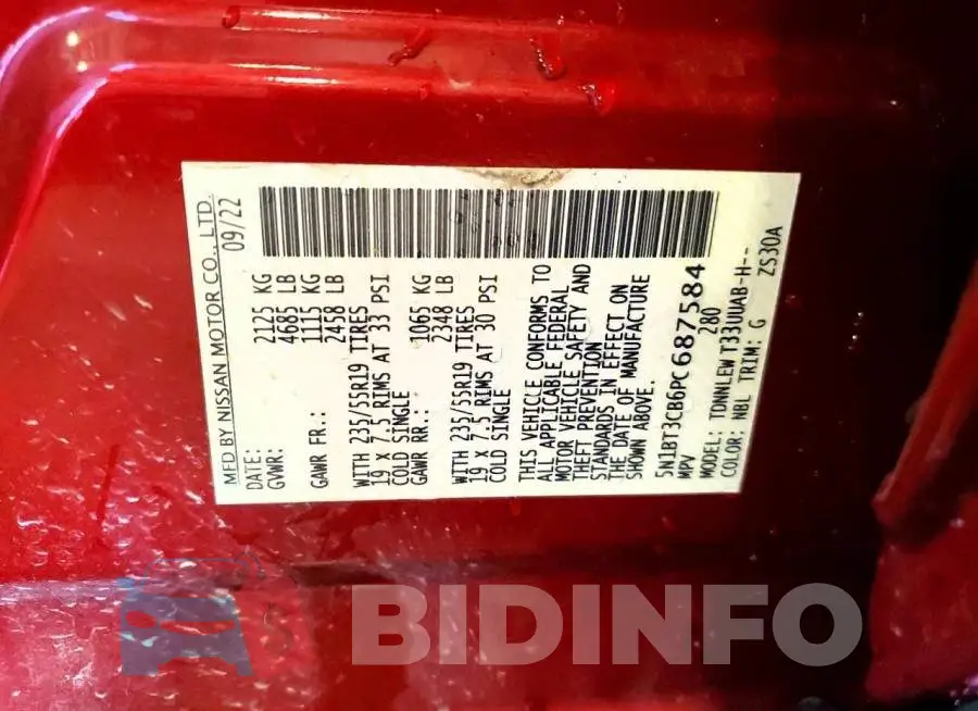 5N1BT3CB6PC687584 Photo# 14