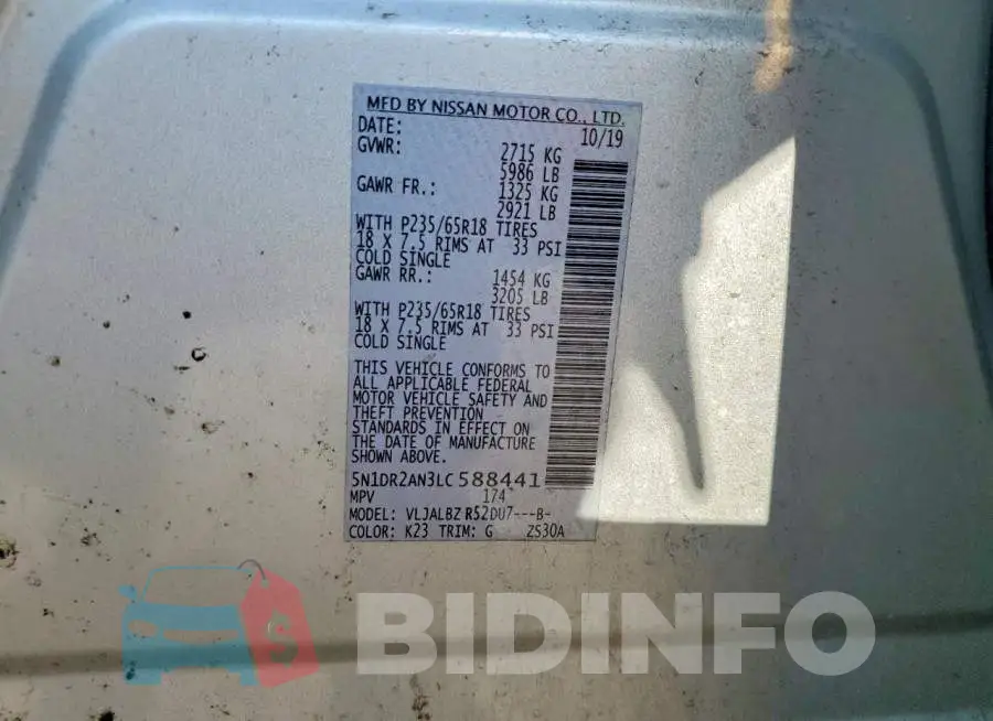 5N1DR2AN3LC588441 Photo# 13