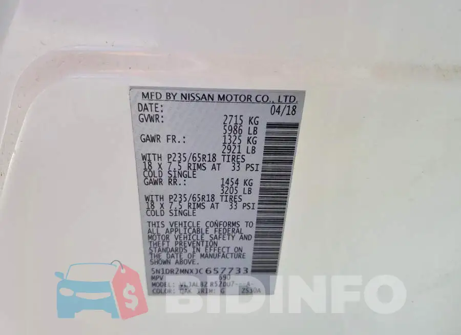 5N1DR2MNXJC657733 Photo# 13