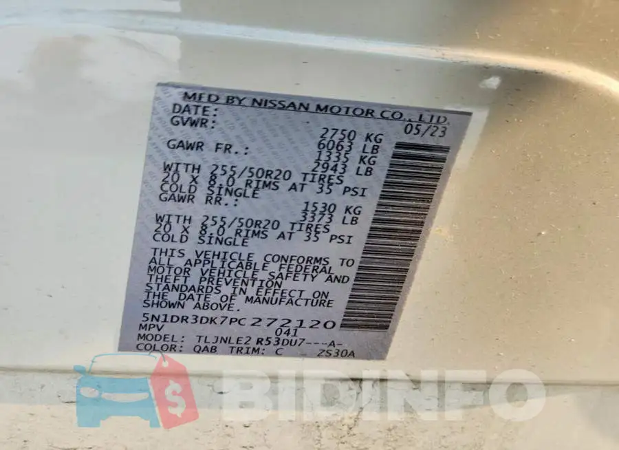 5N1DR3DK7PC272120 Photo# 14