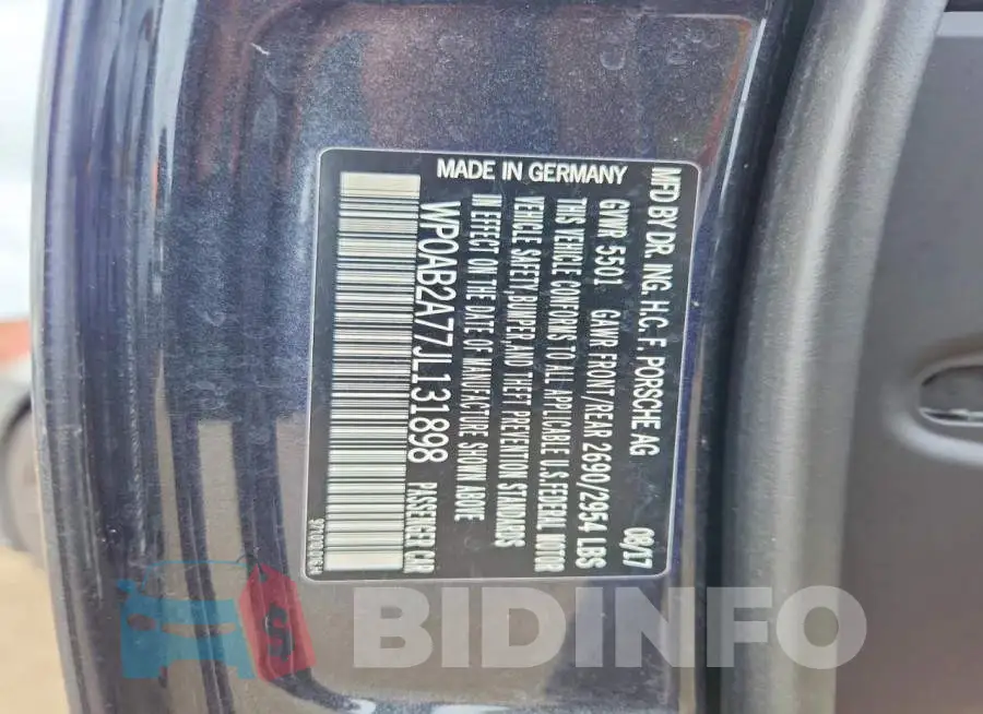 WP0AB2A77JL131898 Photo# 12