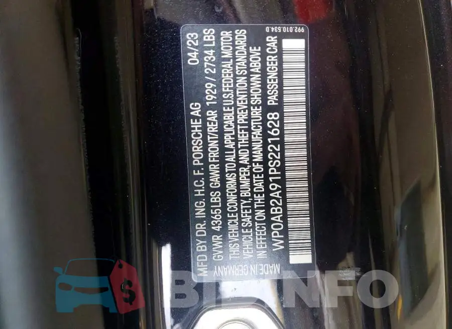WP0AB2A91PS221628 Photo# 13