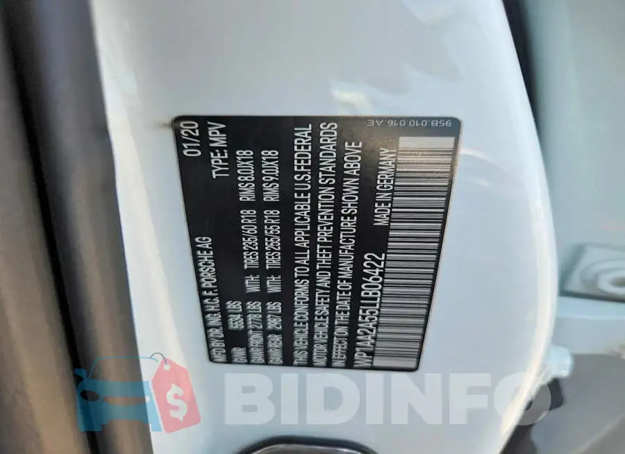 WP1AA2A55LLB06422 Photo# 13