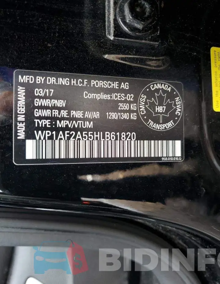 WP1AF2A55HLB61820 Photo# 13