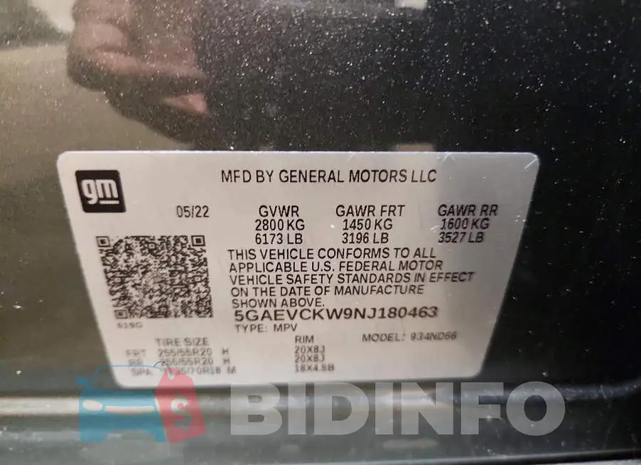 5GAEVCKW9NJ180463 Photo# 14