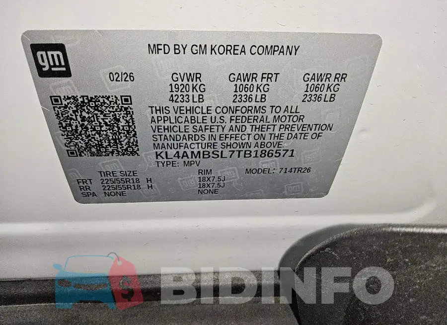 KL4AMBSL7TB186571 Photo# 14