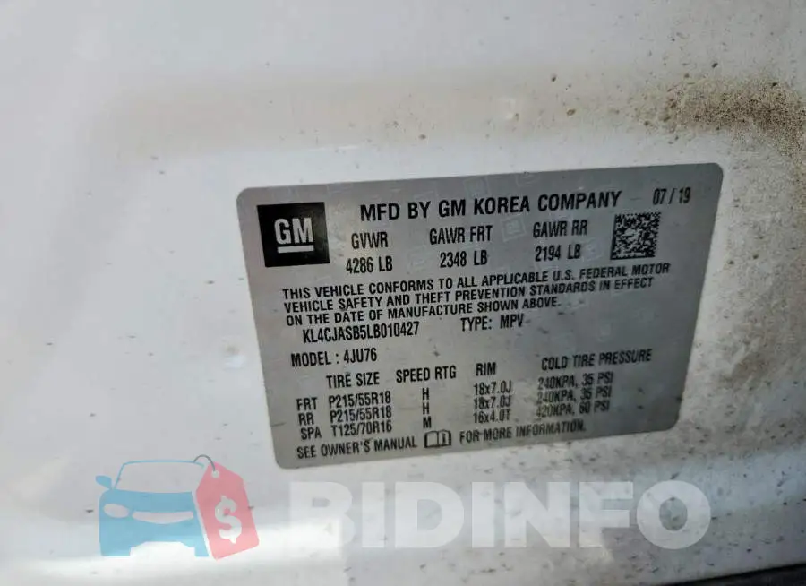 KL4CJASB5LB010427 Photo# 14