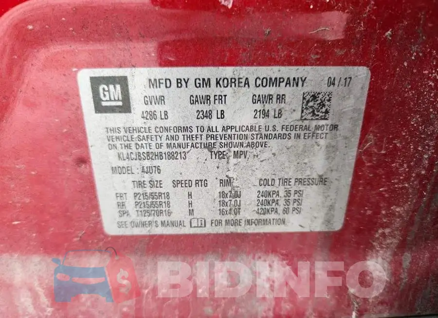 KL4CJBSB2HB188213 Photo# 12