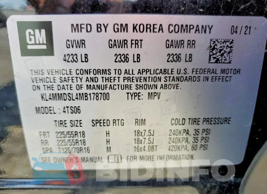 KL4MMDSL4MB178700 Photo# 13