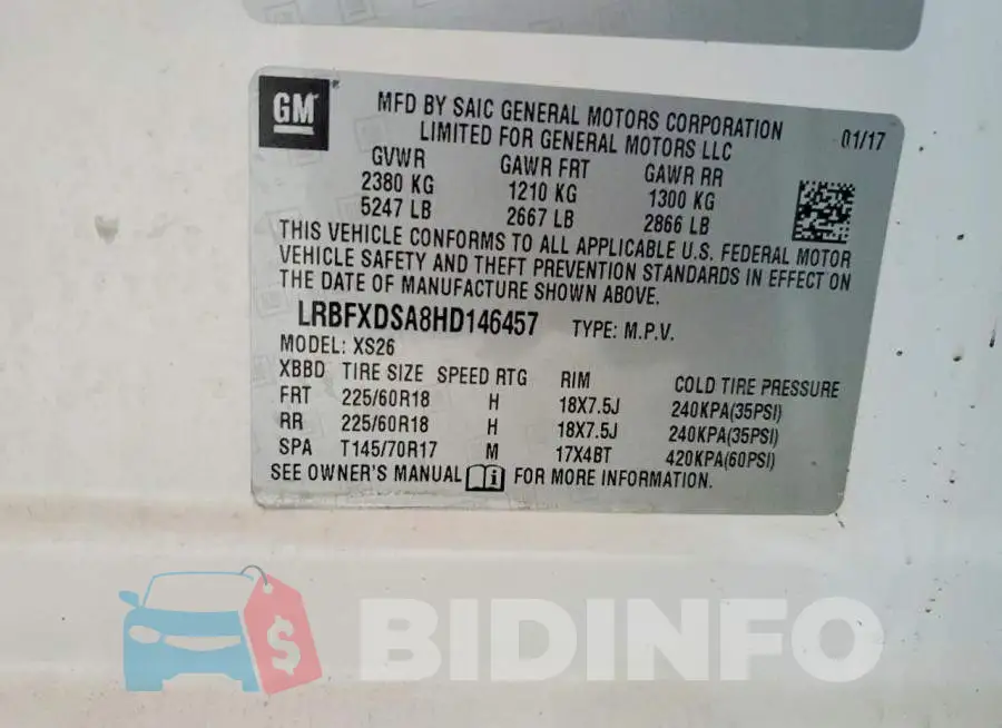 LRBFXDSA8HD146457 Photo# 14