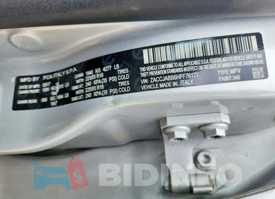 ZACCJABB6HPF76177 Photo# 13