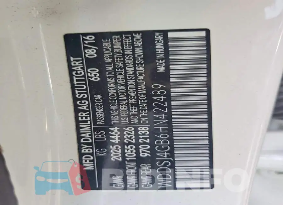 WDDSJ4GB6HN422489 Photo# 12