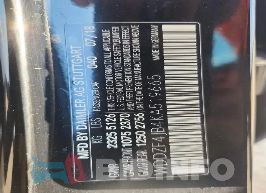 WDDZF4JB4KA519665 Photo# 12