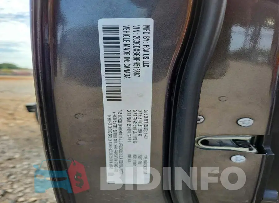 2C3CDXBG9PH516887 Photo# 13