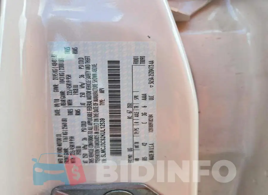 5LMCJ3C92KUL12539 Photo# 13
