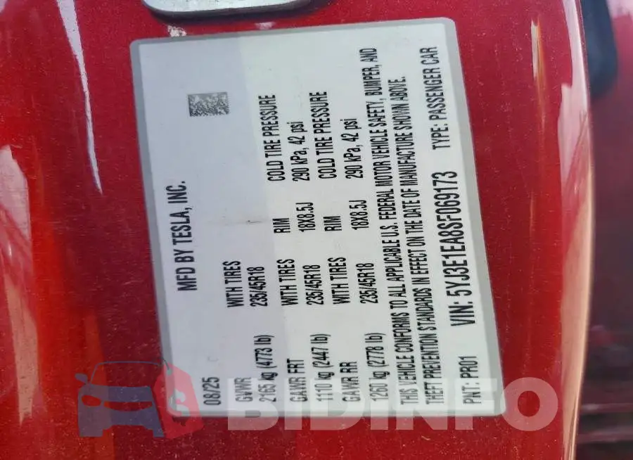 5YJ3E1EA8SF069173 Photo# 13