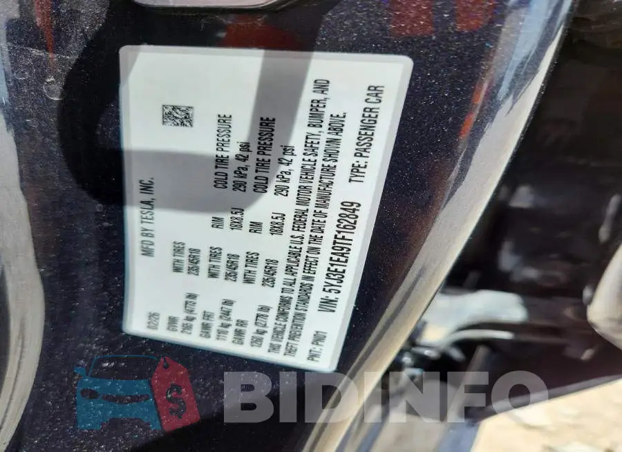 5YJ3E1EA9TF162849 Photo# 12