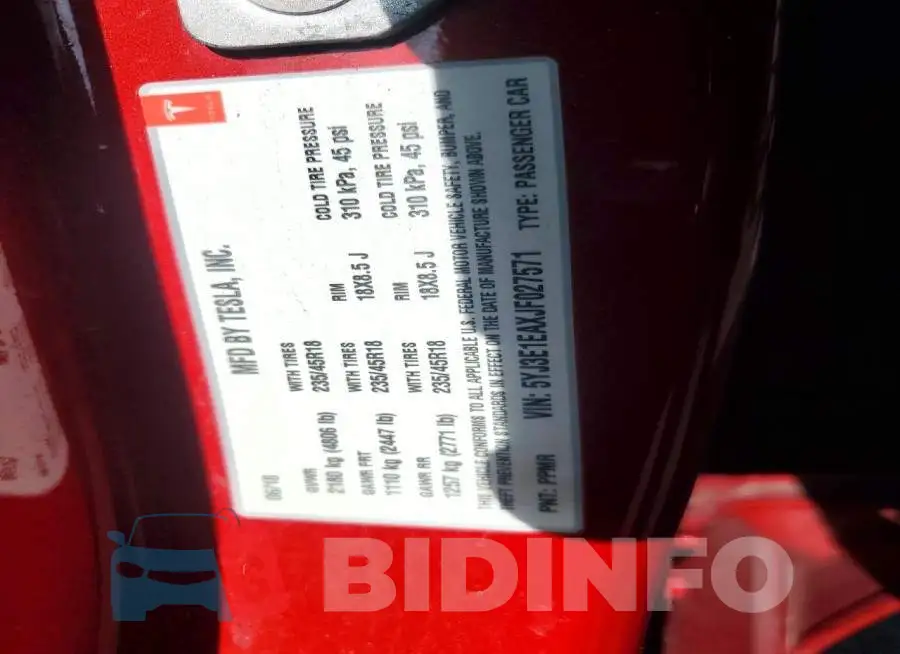 5YJ3E1EAXJF027571 Photo# 12