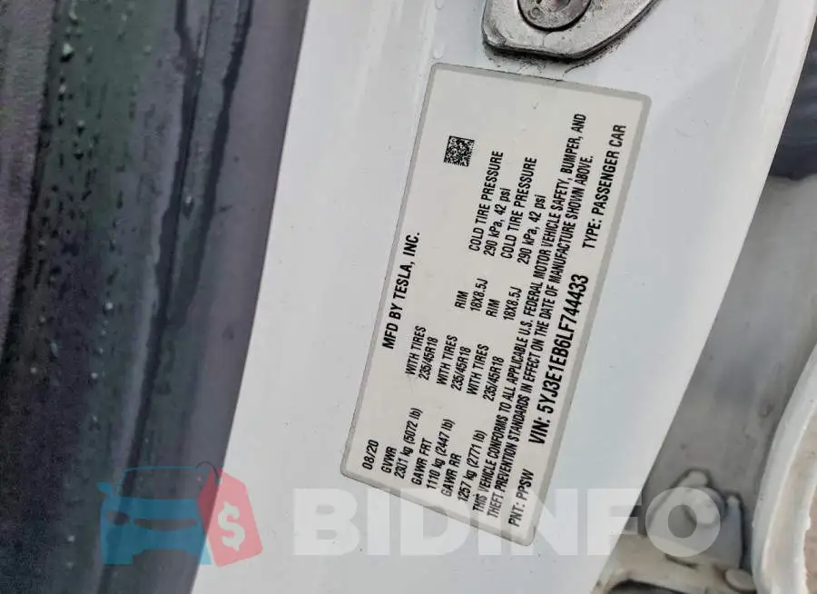 5YJ3E1EB6LF744433 Photo# 13