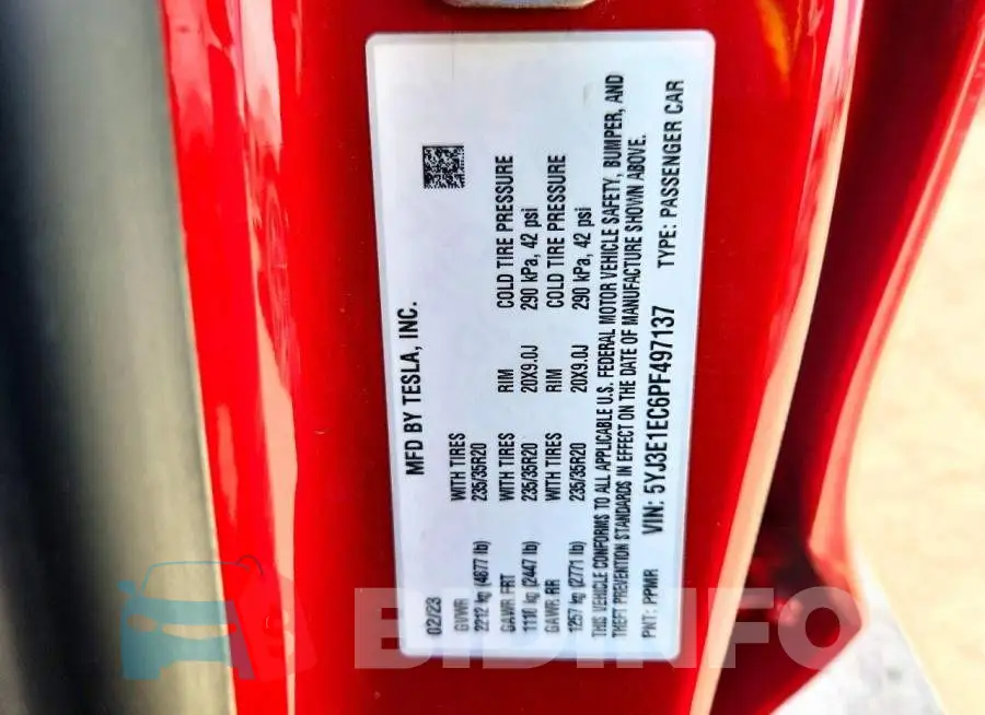 5YJ3E1EC6PF497137 Photo# 13
