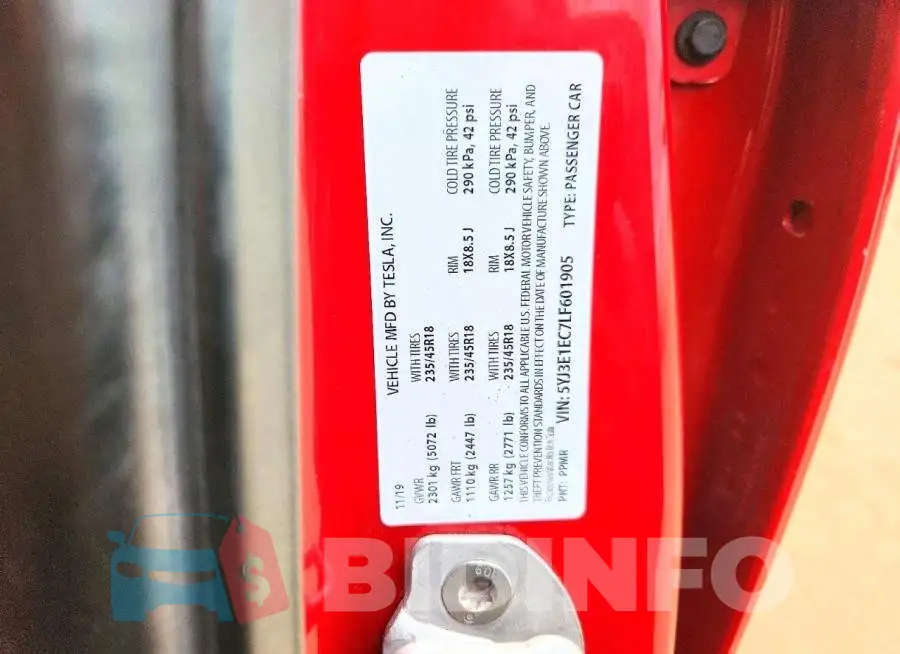 5YJ3E1EC7LF601905 Photo# 12