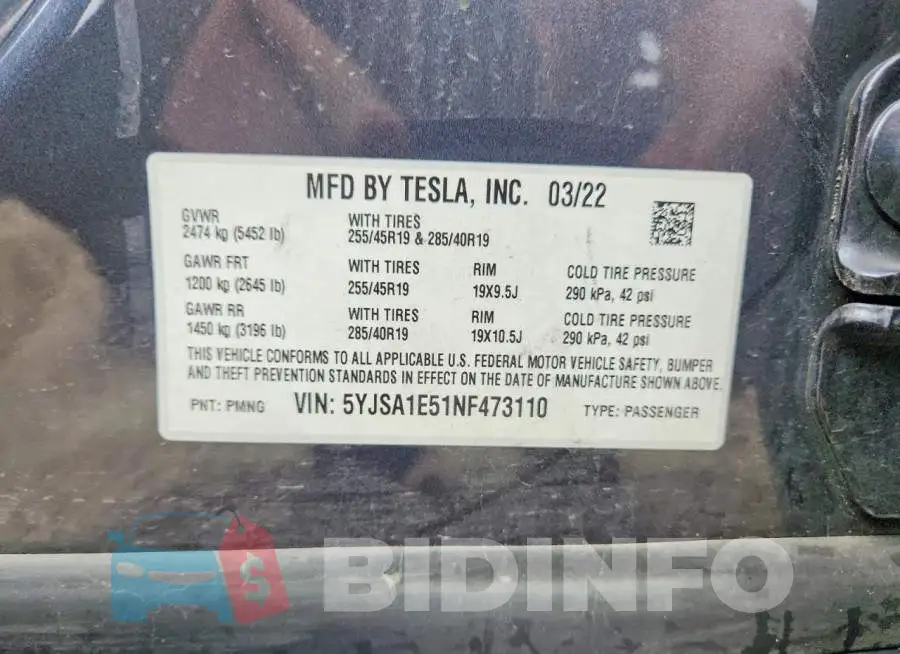 5YJSA1E51NF473110 Photo# 12