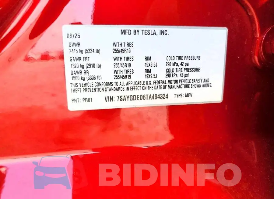 7SAYGDED6TA494324 Photo# 12