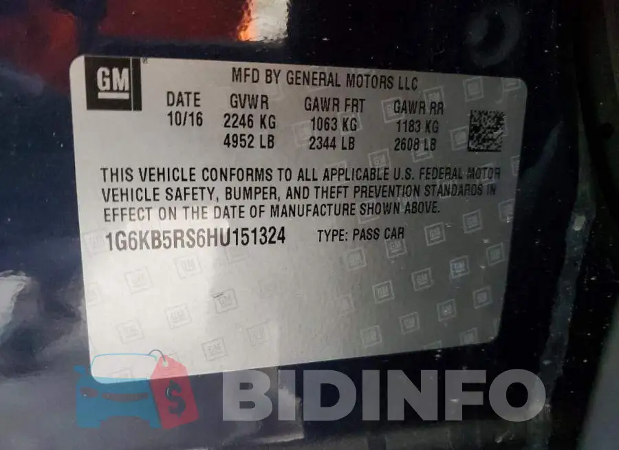 1G6KB5RS6HU151324 Photo# 12