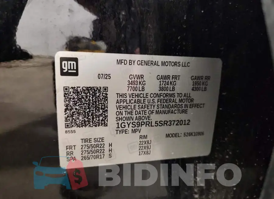 1GYS9PRL5SR372012 Photo# 14