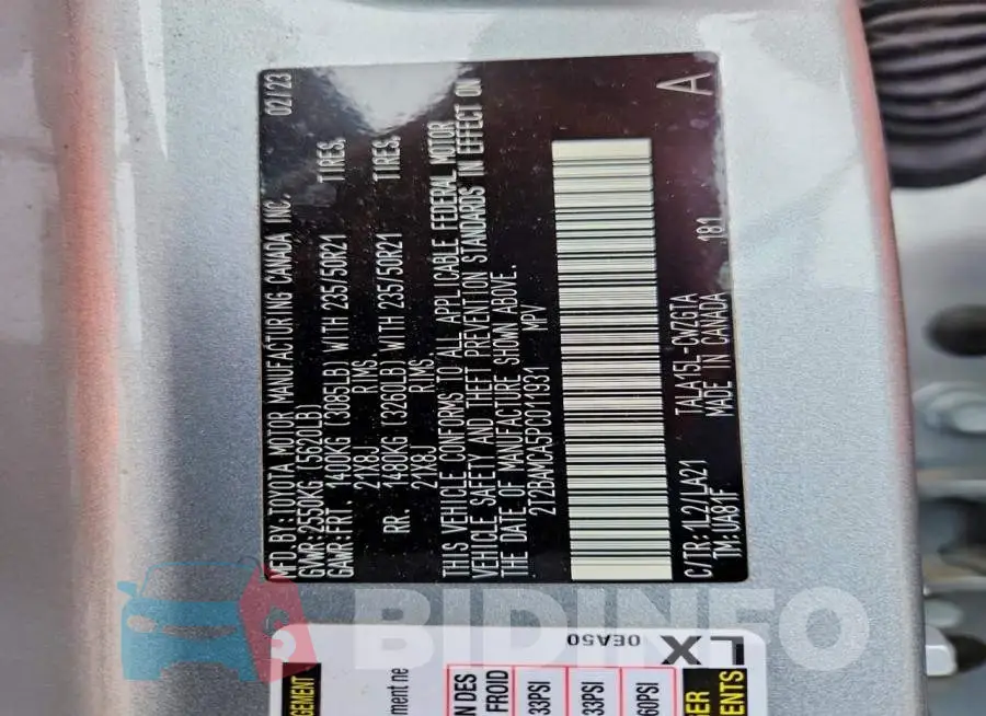 2T2BAMCA5PC011931 Photo# 14
