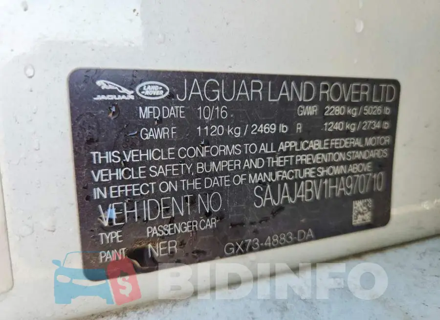 SAJAJ4BV1HA970710 Photo# 12