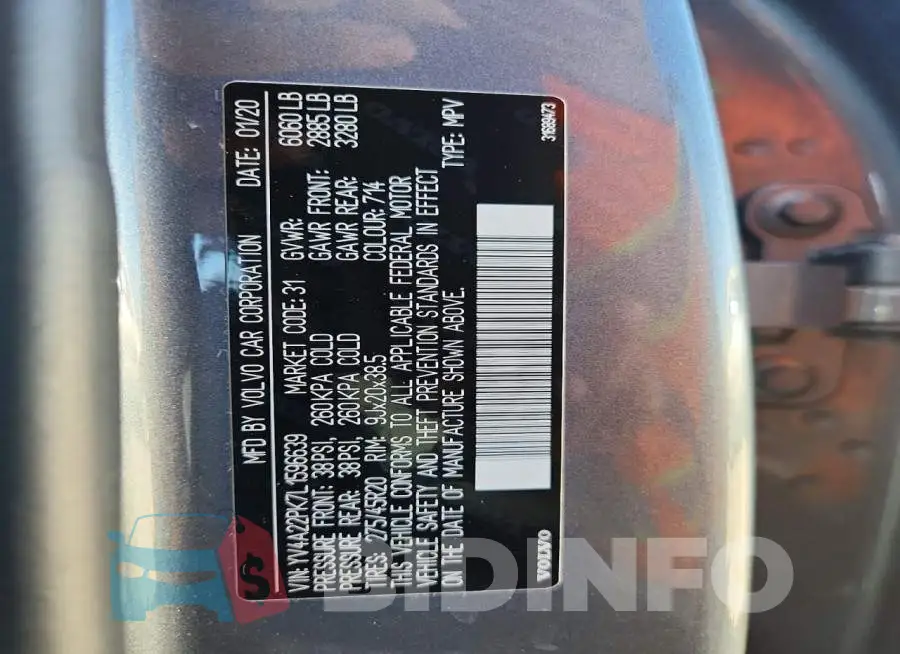 YV4A22PK7L1596639 Photo# 12
