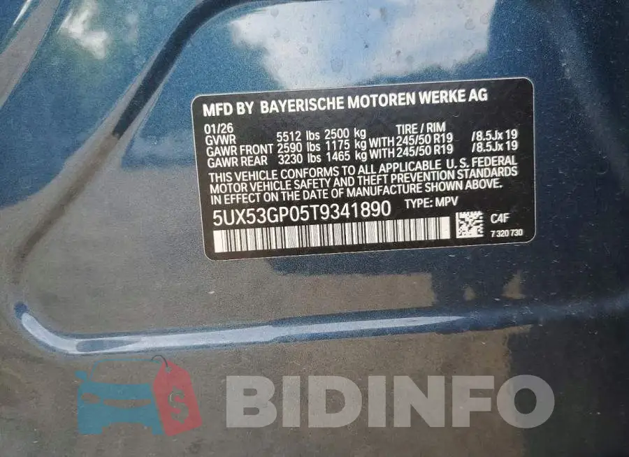 5UX53GP05T9341890 Photo# 13