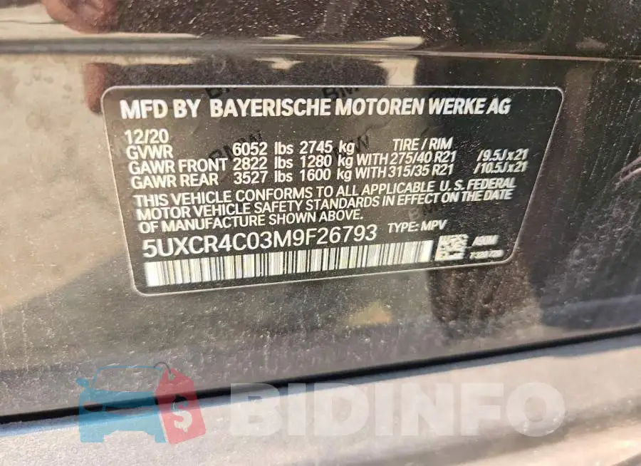5UXCR4C03M9F26793 Photo# 12