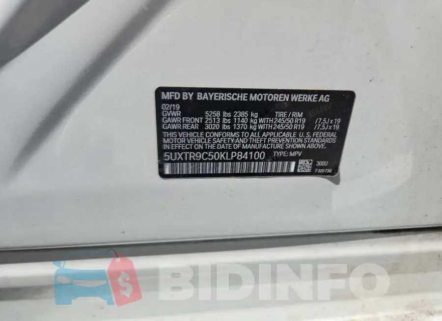 5UXTR9C50KLP84100 Photo# 13