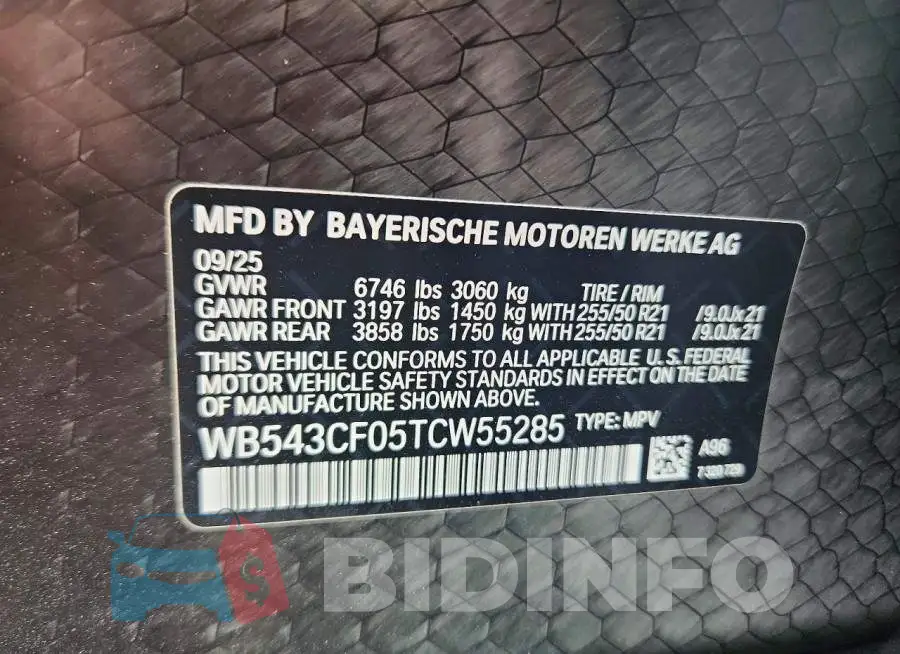 WB543CF05TCW55285 Photo# 13