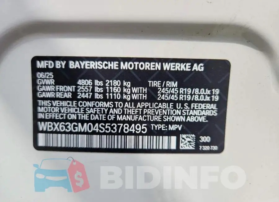 WBX63GM04S5378495 Photo# 13