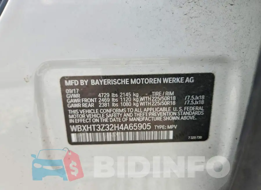 WBXHT3Z32H4A65905 Photo# 13
