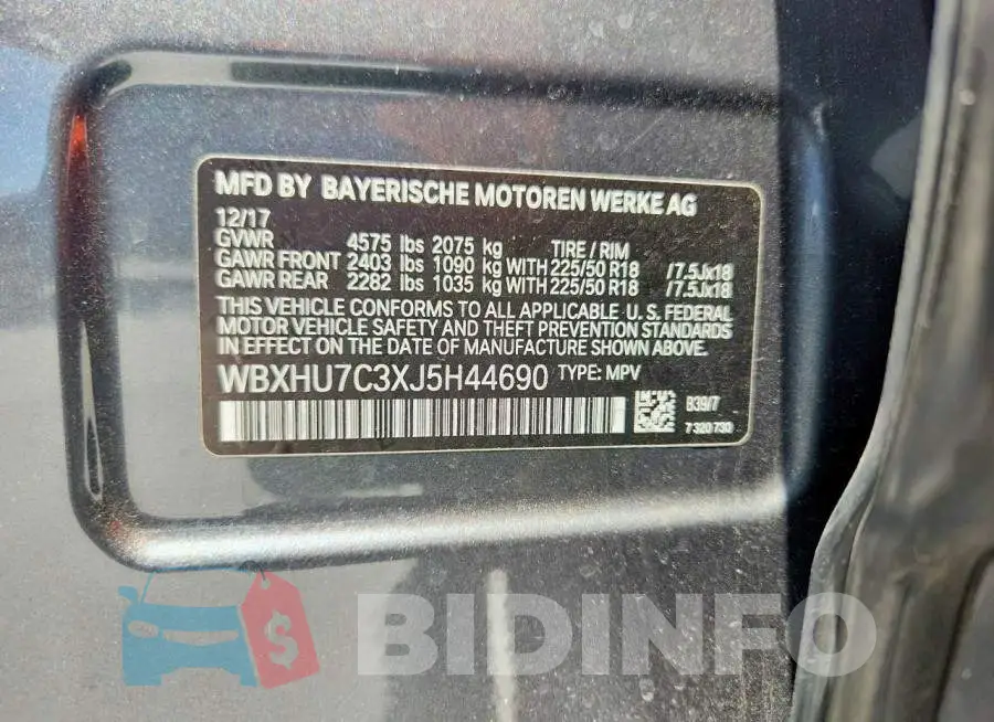 WBXHU7C3XJ5H44690 Photo# 13