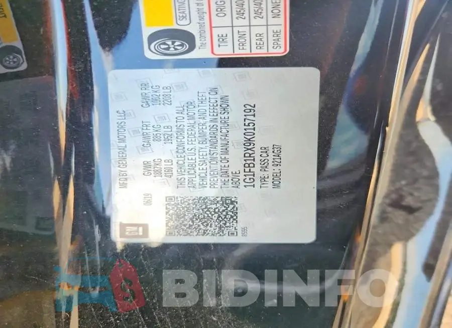 1G1FB1RX9K0157192 Photo# 13