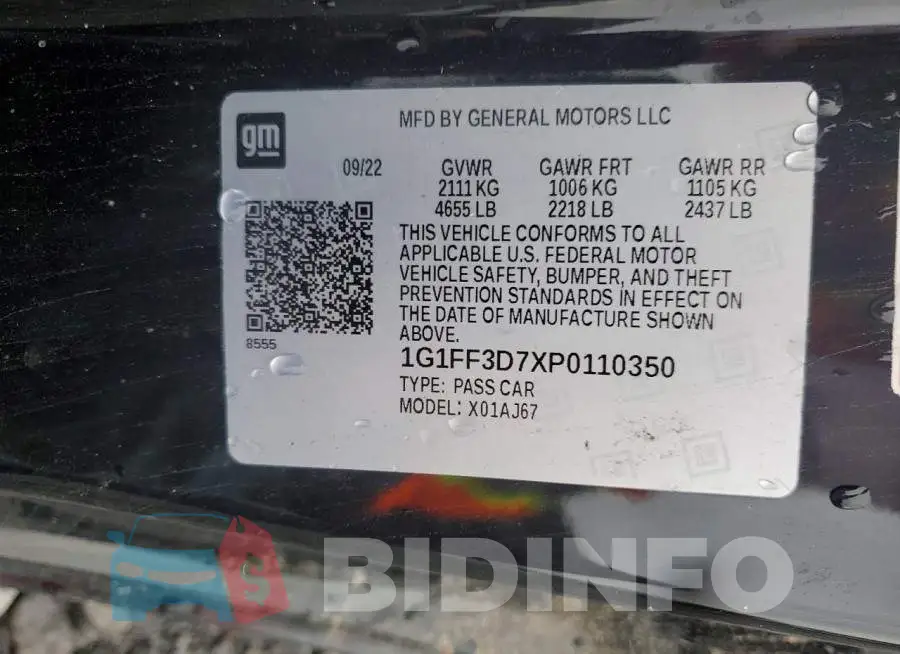 1G1FF3D7XP0110350 Photo# 12