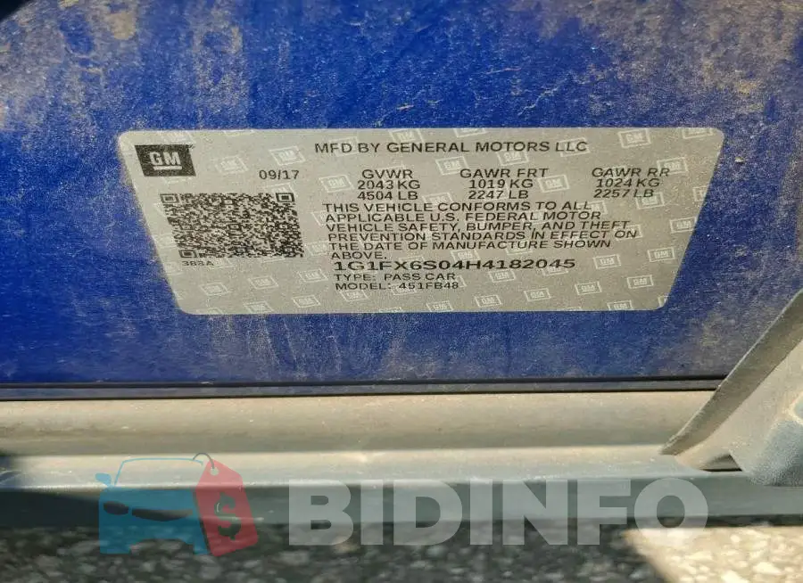 1G1FX6S04H4182045 Photo# 12
