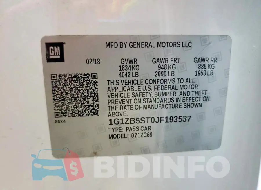 1G1ZB5ST0JF193537 Photo# 13