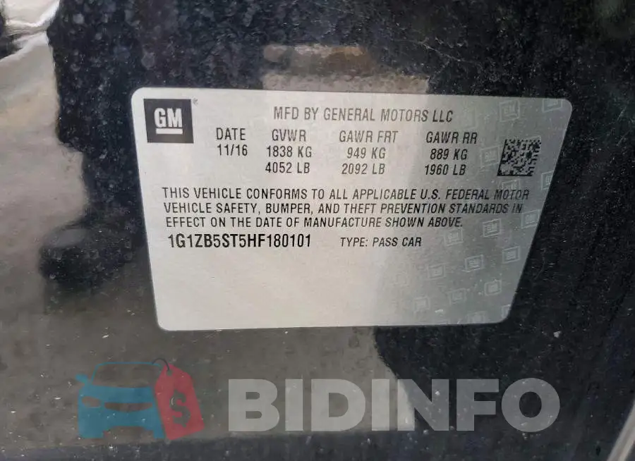 1G1ZB5ST5HF180101 Photo# 12