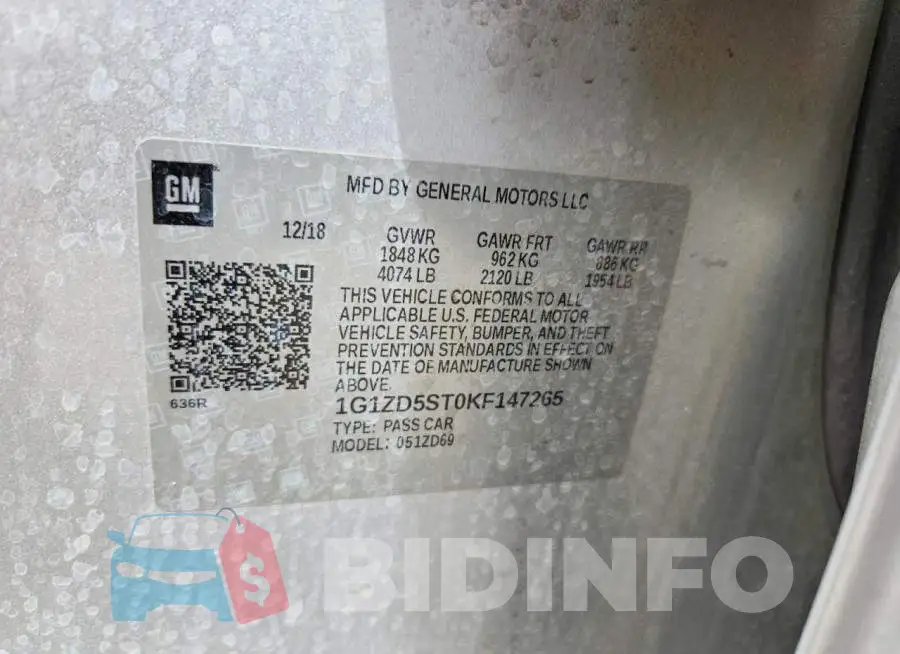 1G1ZD5ST0KF147265 Photo# 12