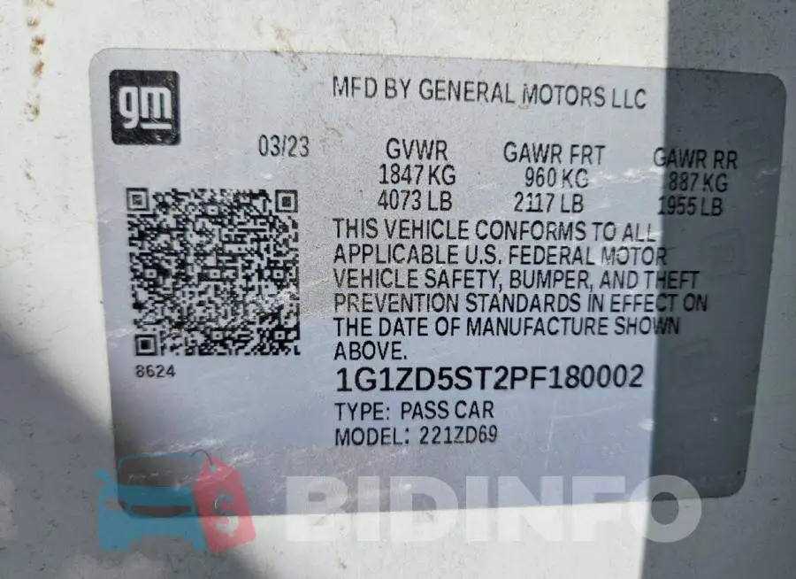 1G1ZD5ST2PF180002 Photo# 13