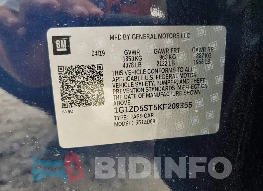 1G1ZD5ST5KF209355 Photo# 12