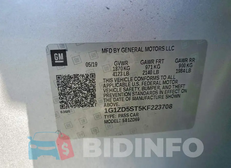 1G1ZD5ST5KF223708 Photo# 12