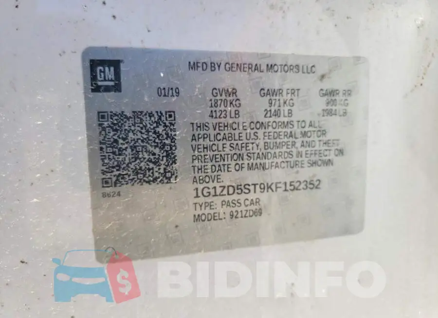1G1ZD5ST9KF152352 Photo# 12